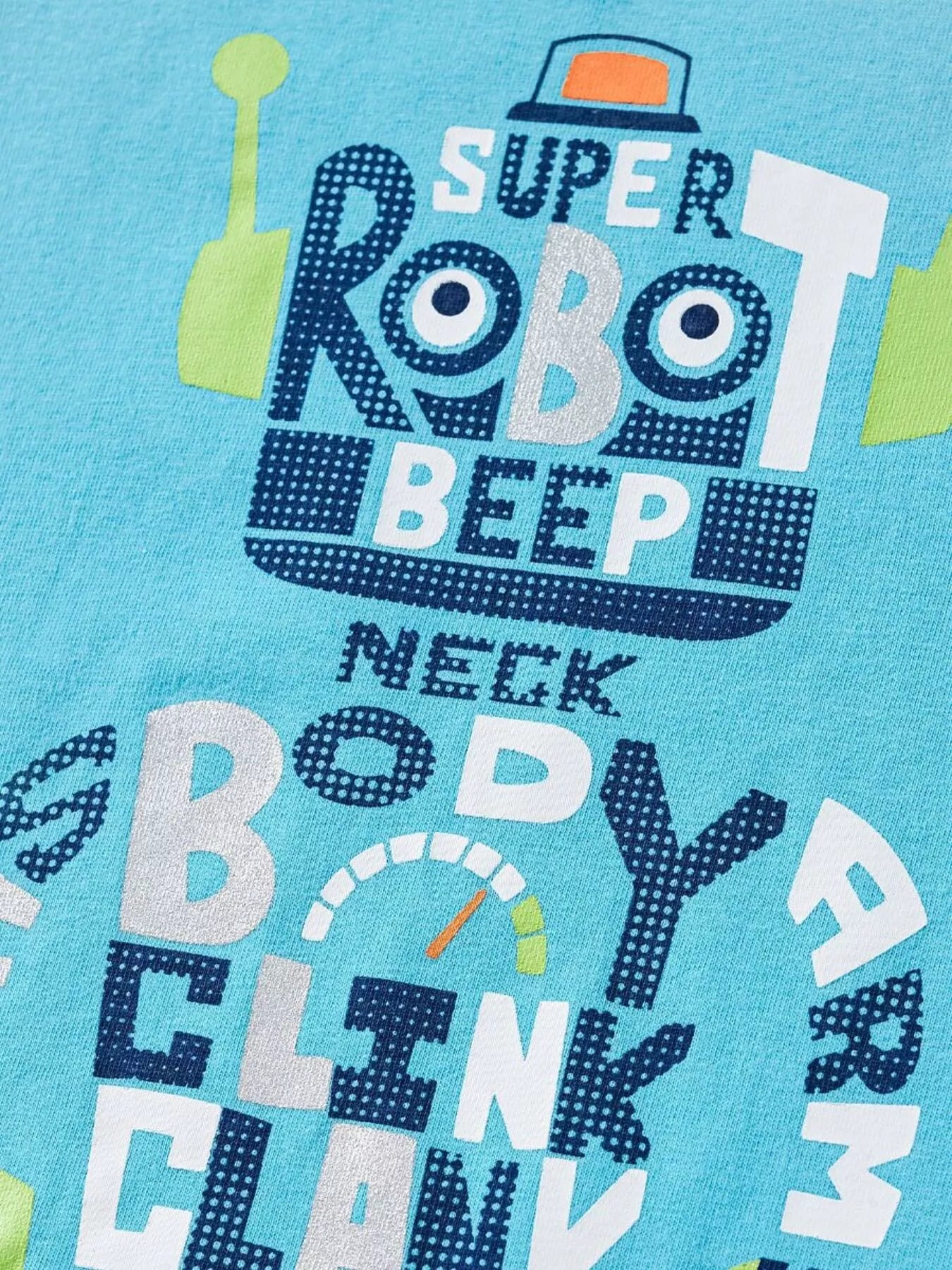 Children's Robot Short Sleeve T-Shirt & Plaid Shorts Set