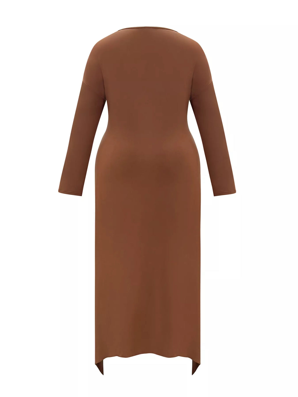 Plus Size Leopard Print Asymmetrical Hem Midi Dress