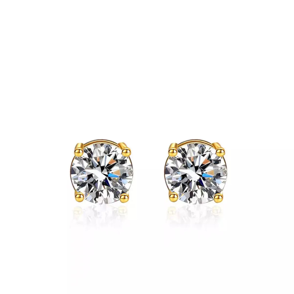 1 Carat Moissanite 925 Sterling Silver Stud Earrings