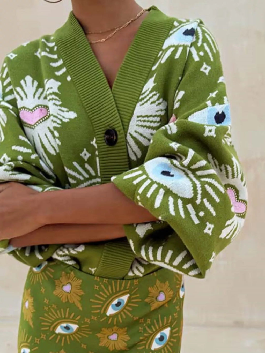 Button-Down Dropped Shoulder Cardigan