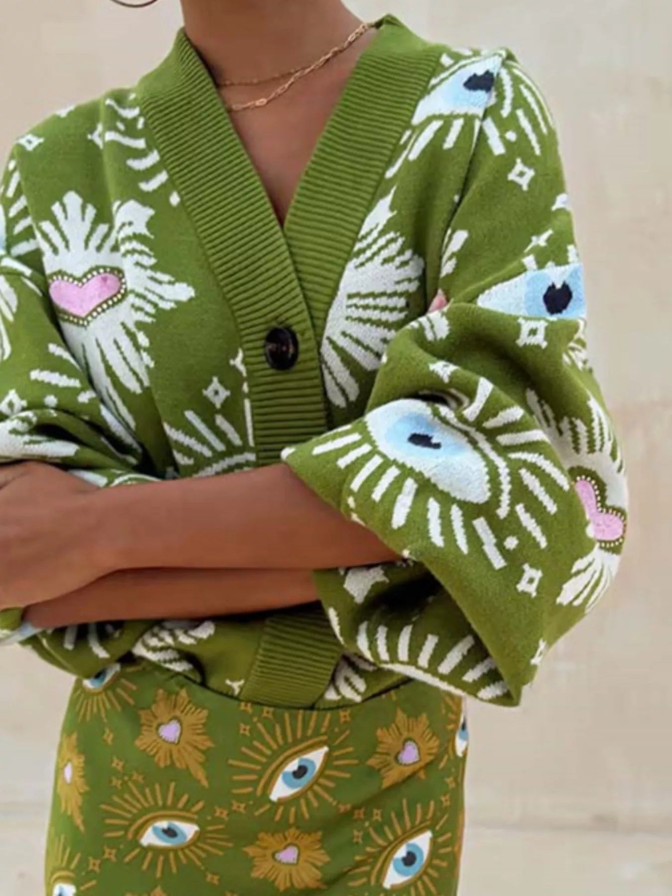Button-Down Dropped Shoulder Cardigan