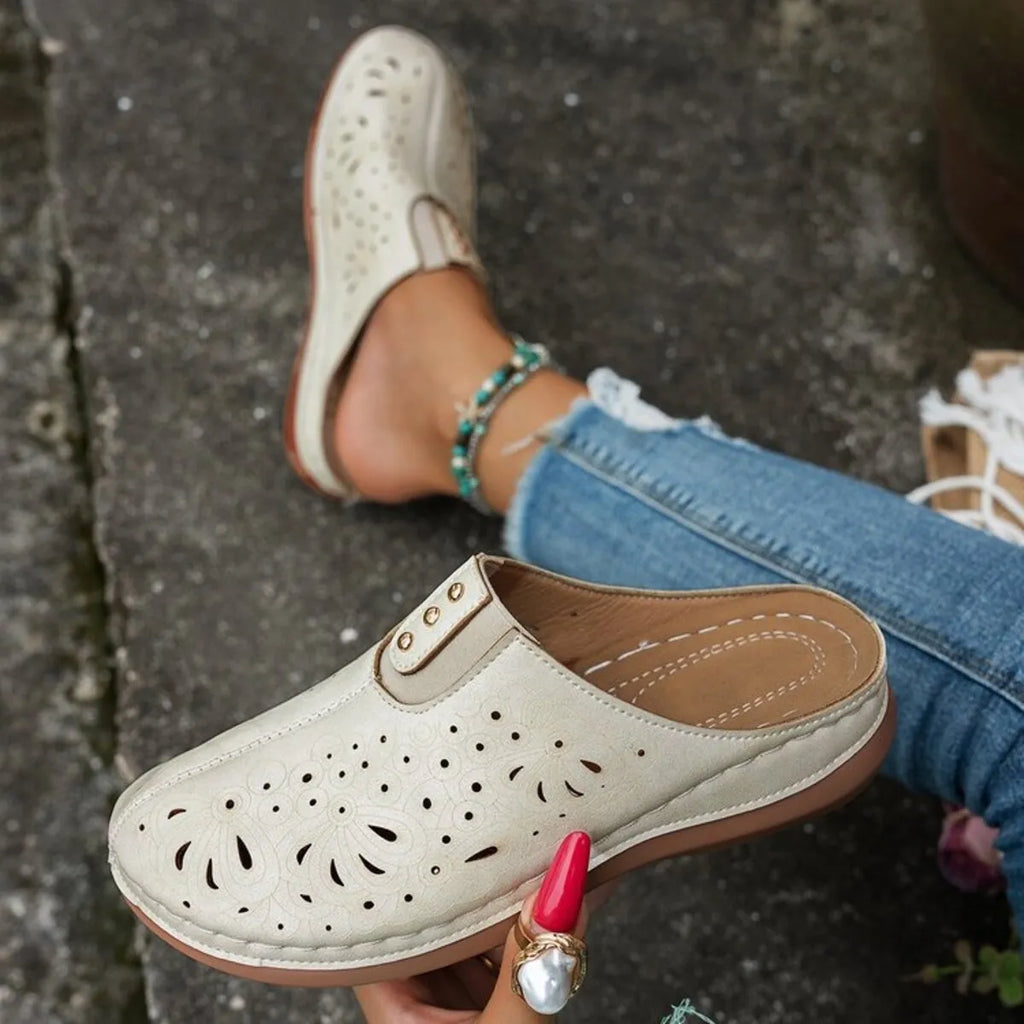 Round Toe Cutout Slip-Ons