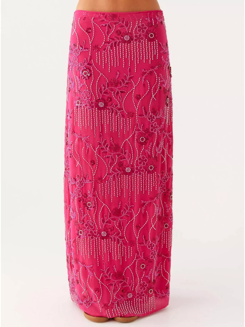 Sequin Embroidered Maxi Skirt