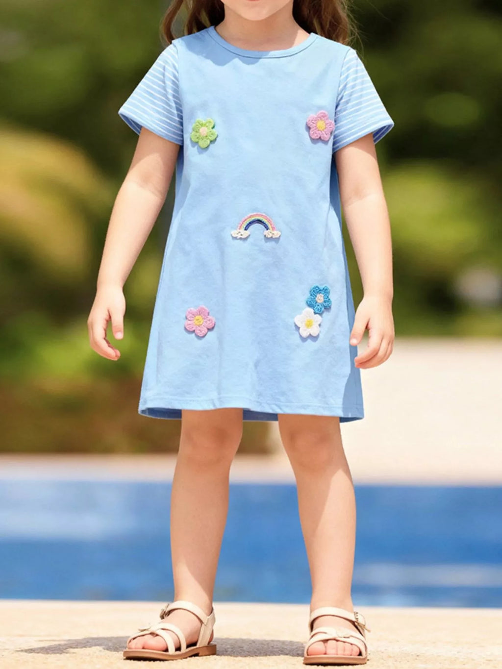 Children's Flower Round Neck Dress