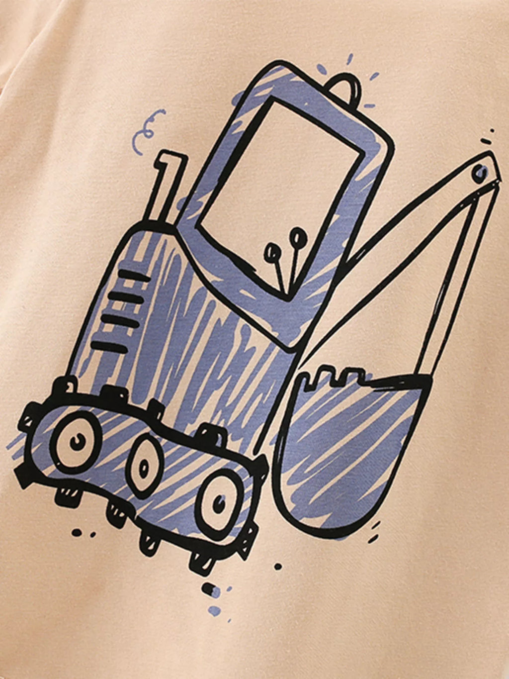 Children's Cartoon Excavator Short Sleeve T-Shirt