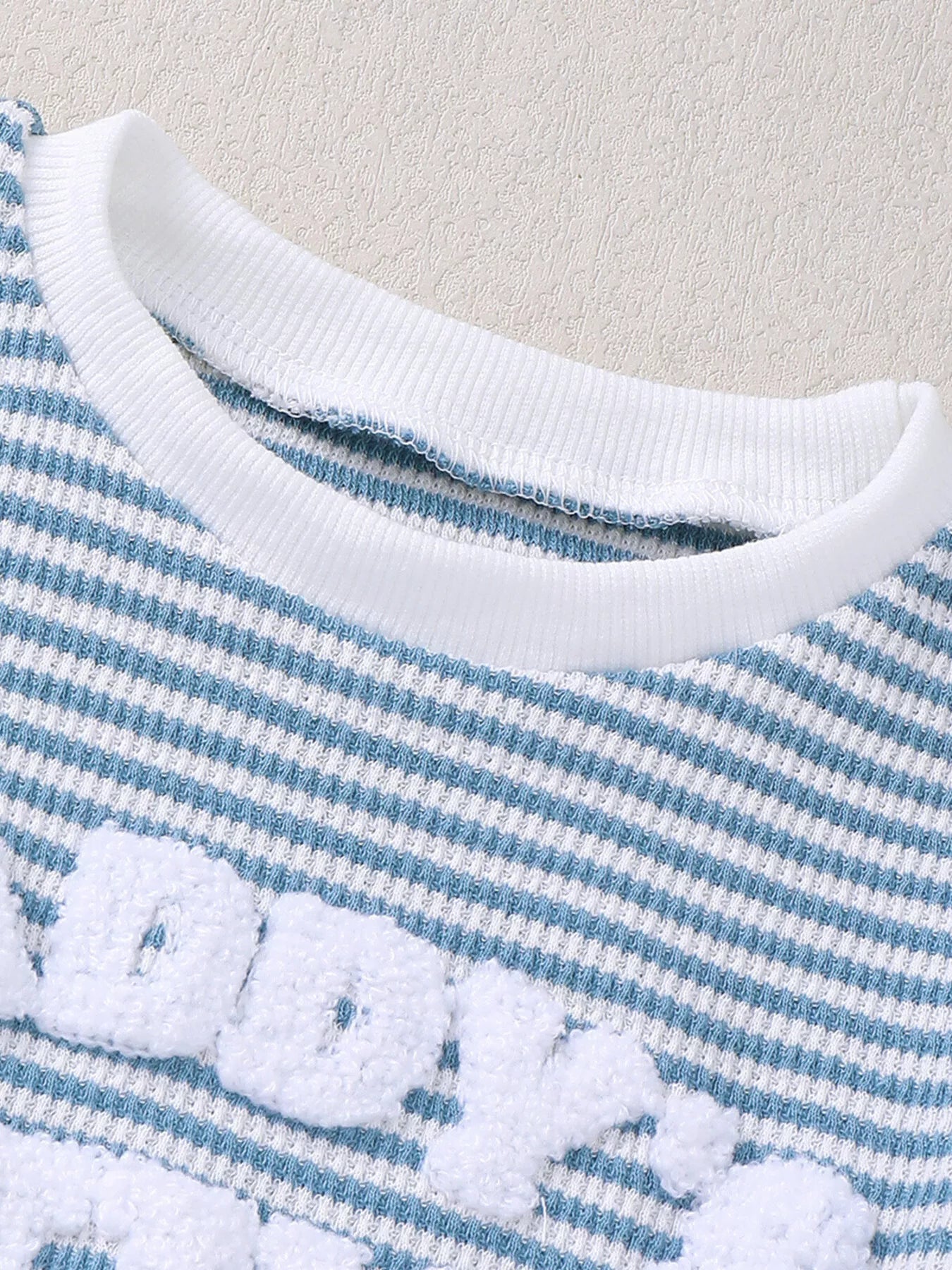 Children's Striped Letter Short Sleeve T-Shirt & Shorts Set