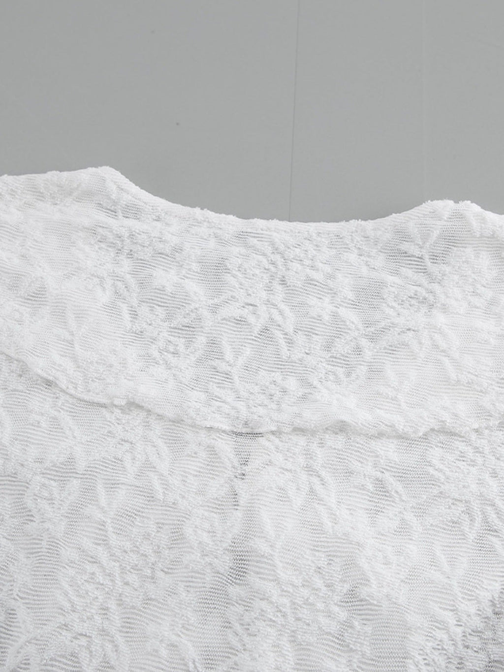 Ruffle Lace Long Sleeve Blouse