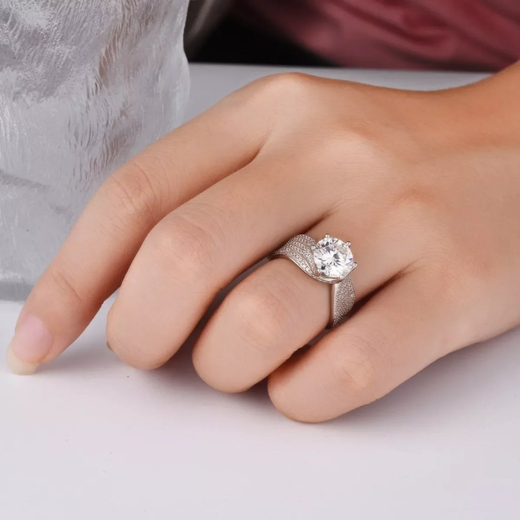 3 Carat Moissanite 925 Sterling Silver Ring