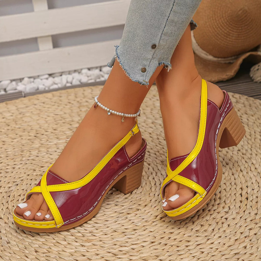 Open Toe Block Heels Sandals