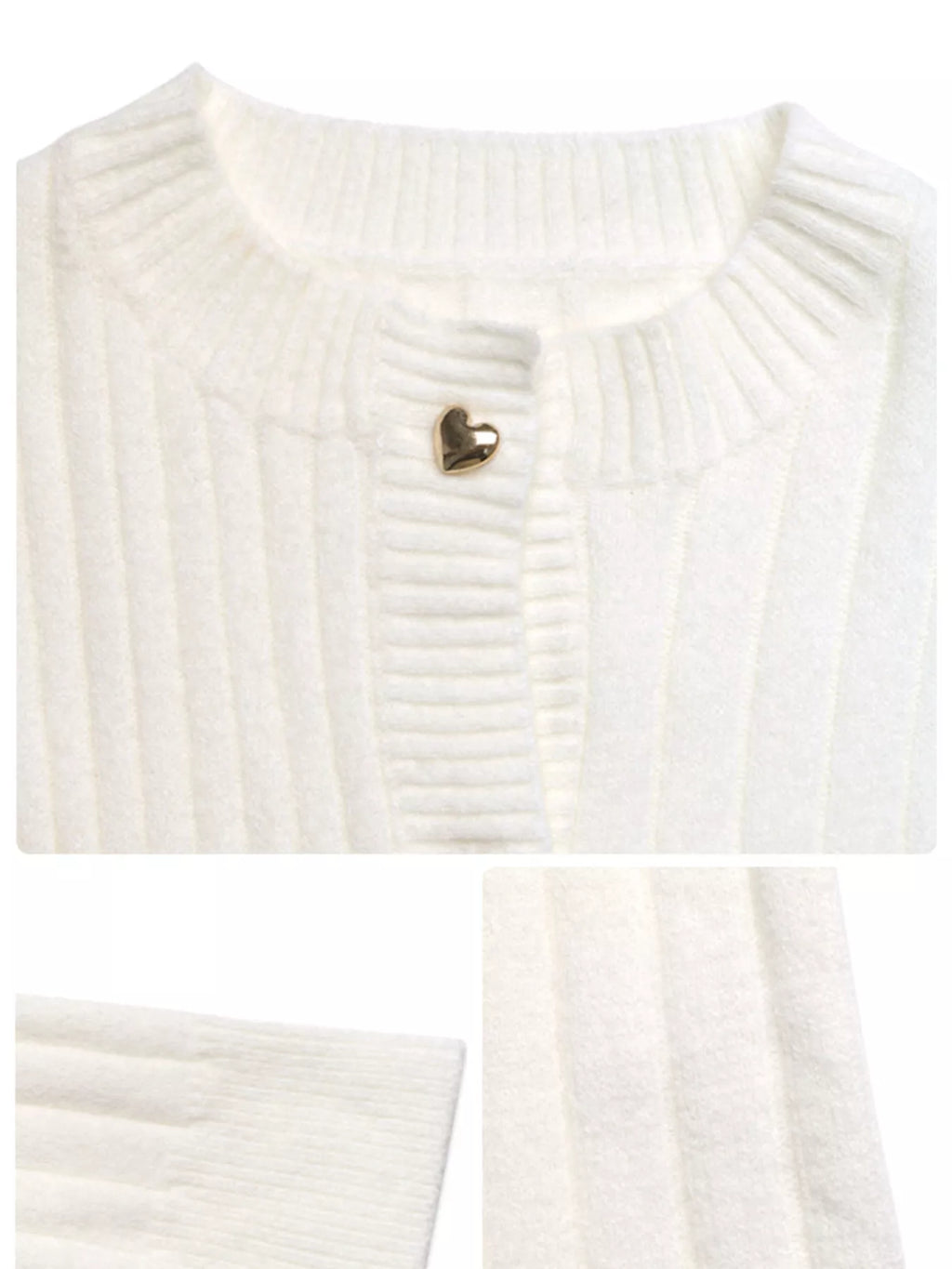 Ribbed Button Up Long Sleeve Cardigan