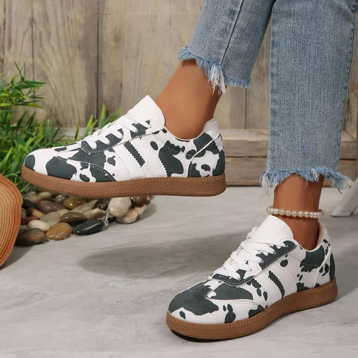 Cow Print Casual Sneakers