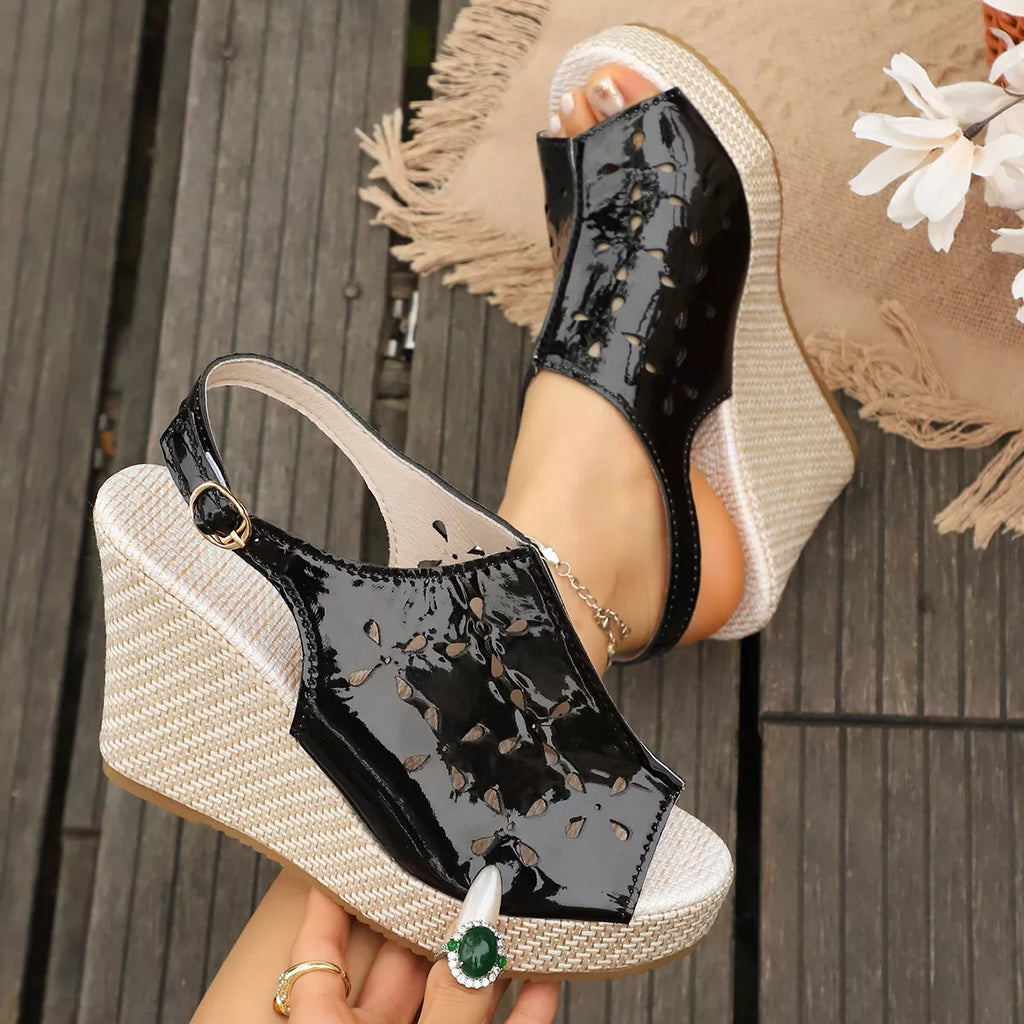 Peep Toe Wedge Sandals