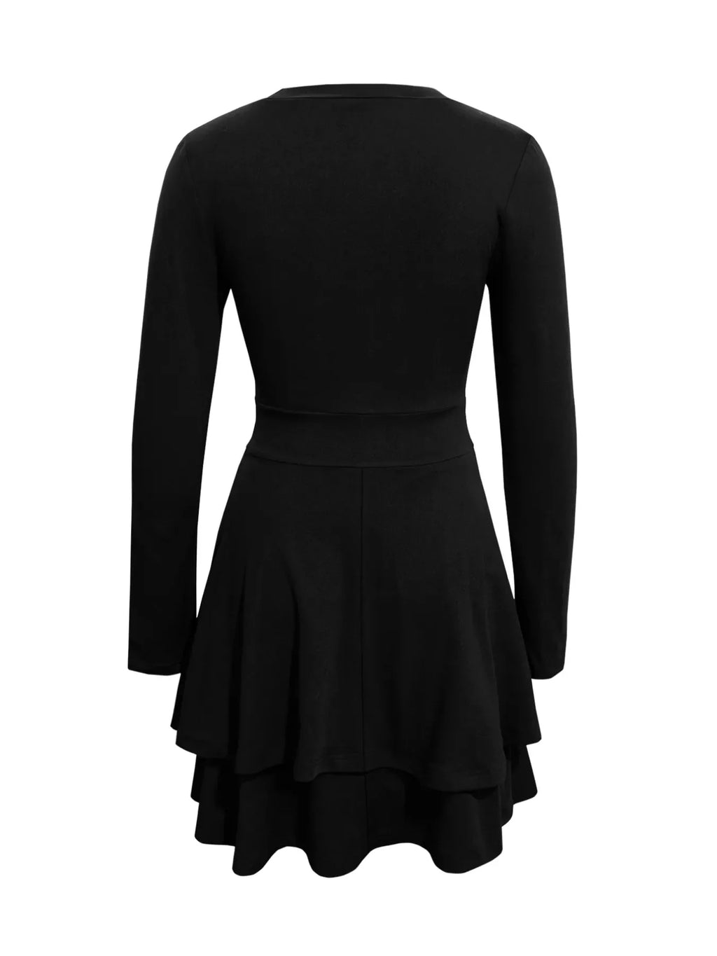 V-Neck Layered Ruffle Mini Dress