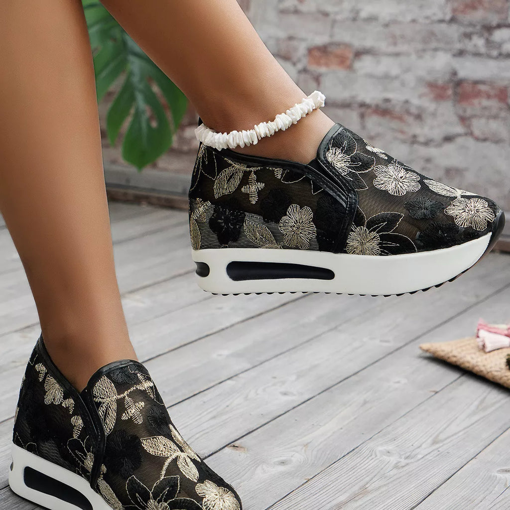 Round Toe Platform Slip-Ons