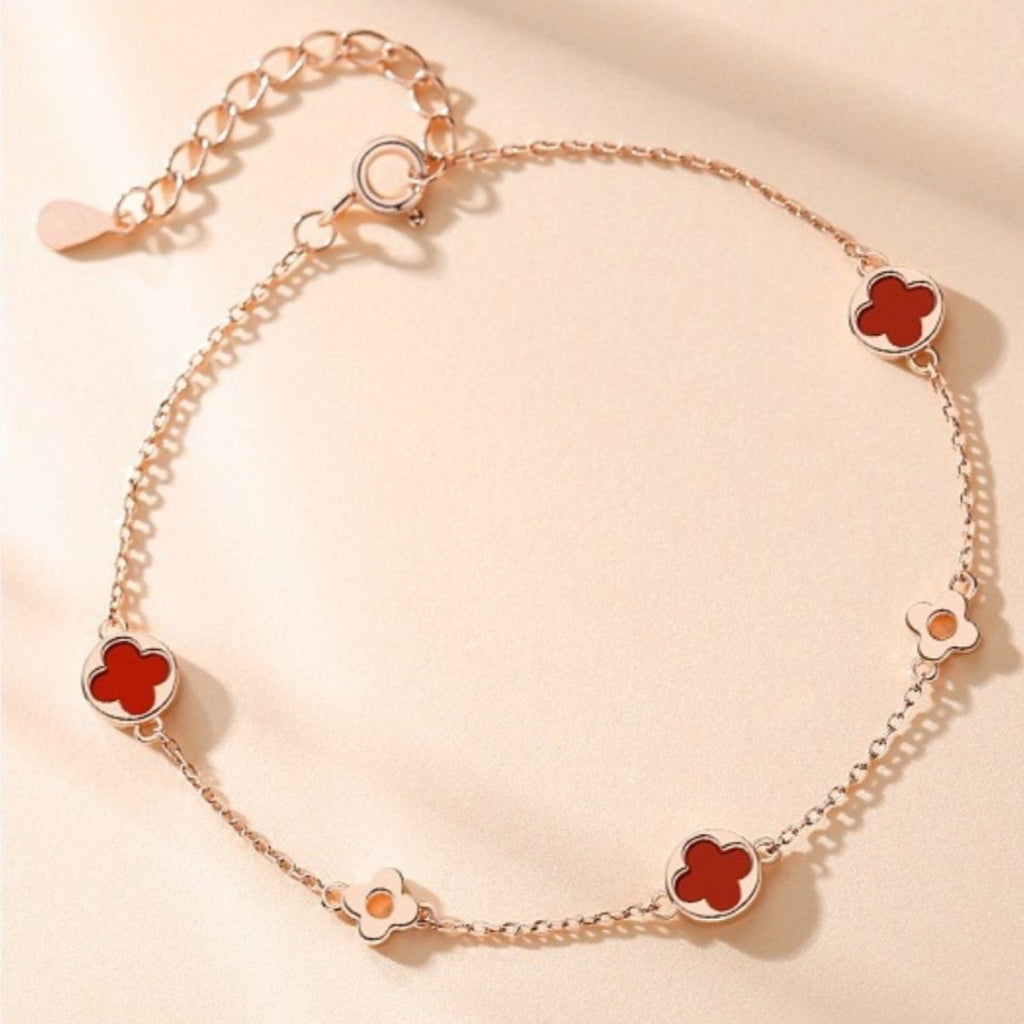925 Sterling Silver Four Leaf Clover Bracelet
