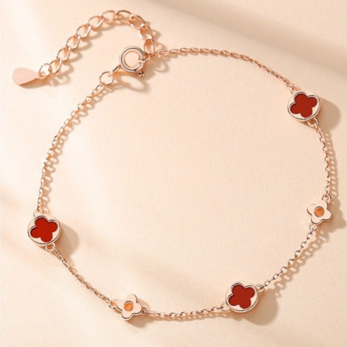 925 Sterling Silver Four Leaf Clover Bracelet