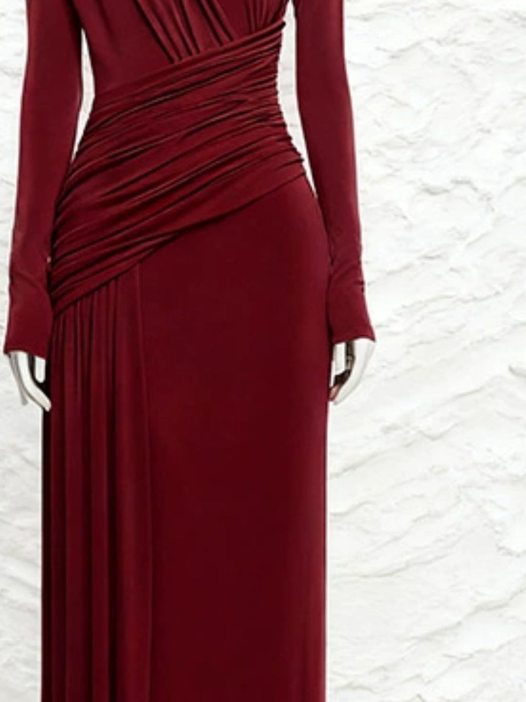Ruched Long Sleeve Maxi Dress