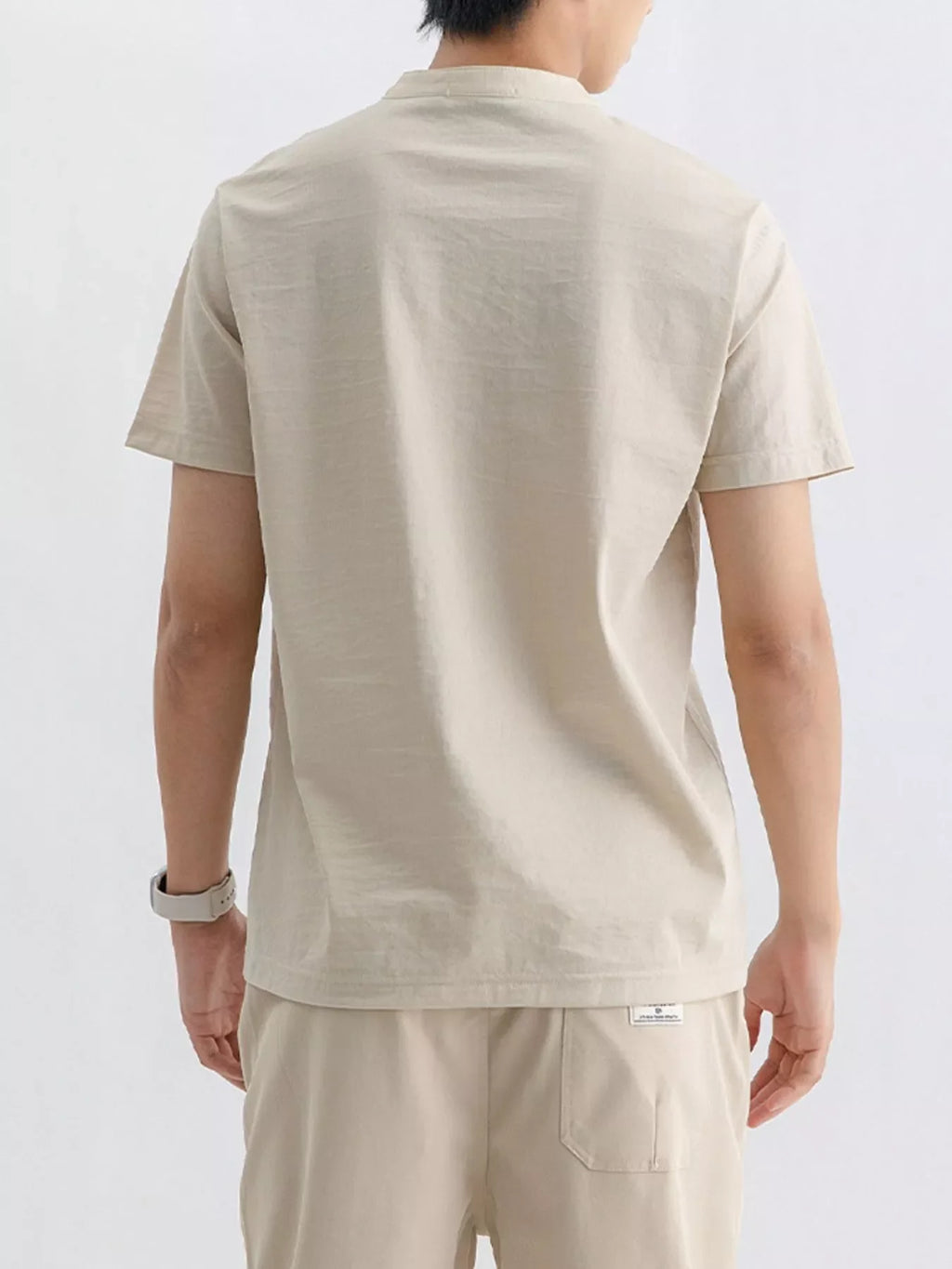 Men's Plus Size Button Detail Short Sleeve Top
