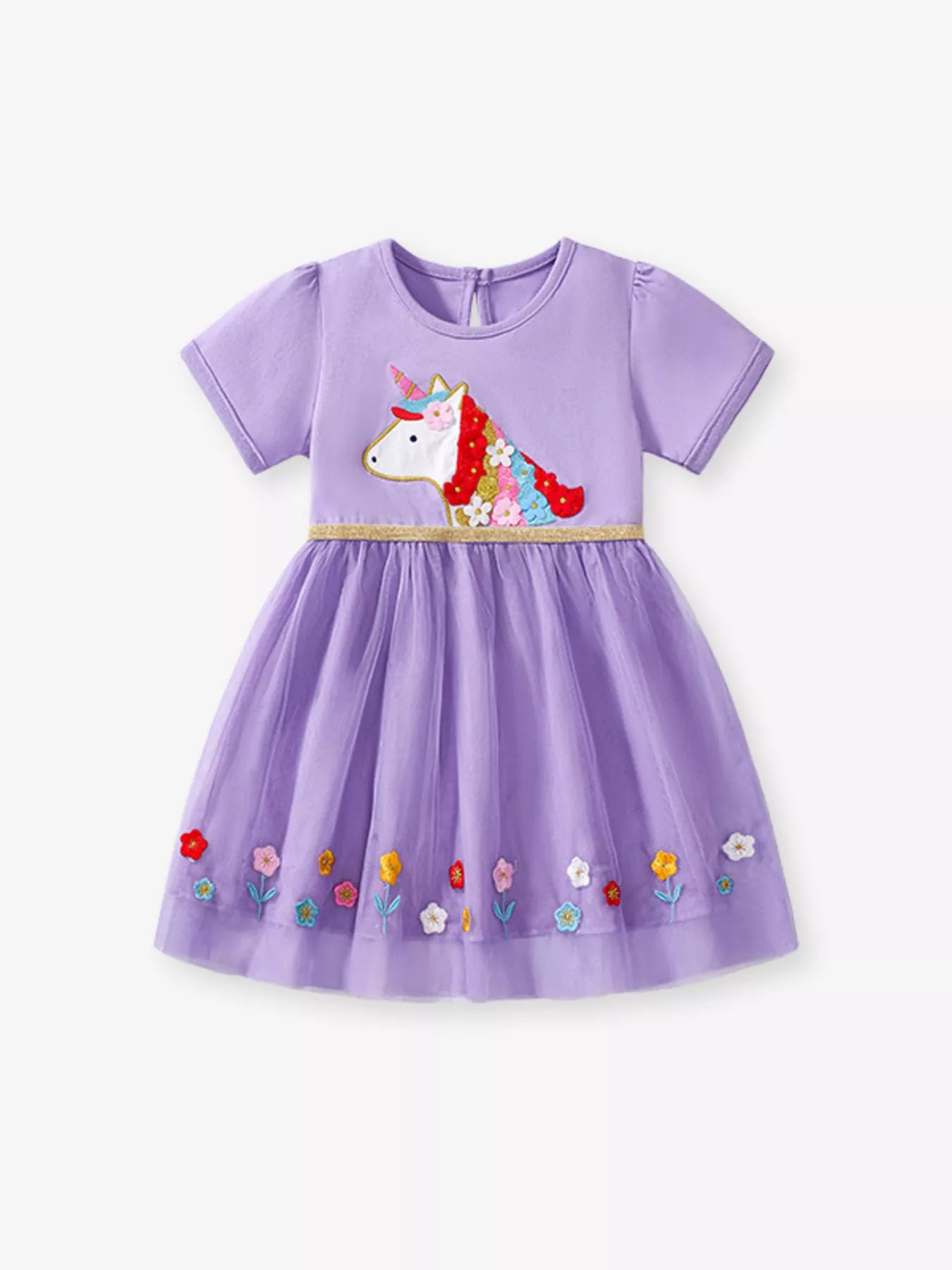 Children's Unicorn Short Sleeve Tulle Dress