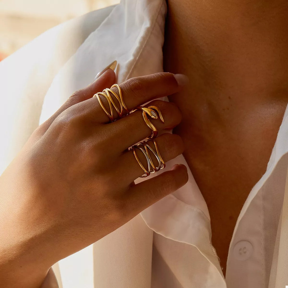 Two-Tone Open Ring