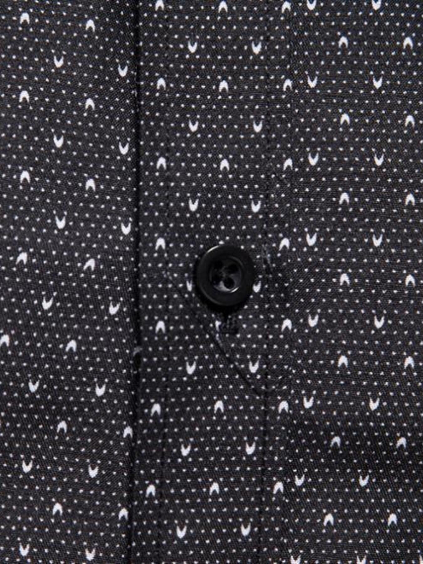 Men's Slim Fit Dotted Pattern Long Sleeve Shirt