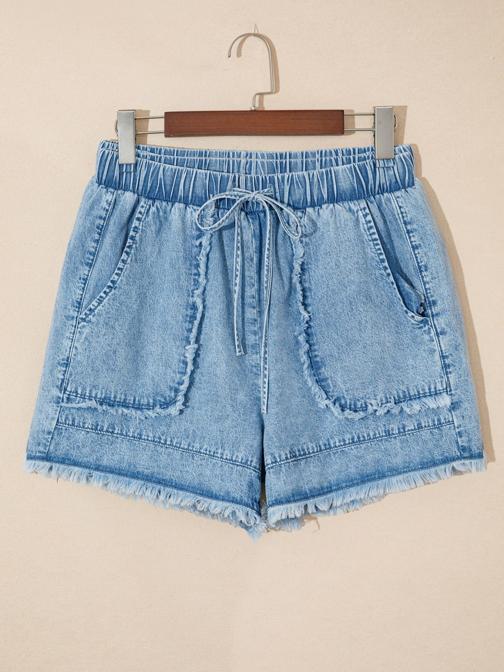Frayed Edge Casual Denim Shorts