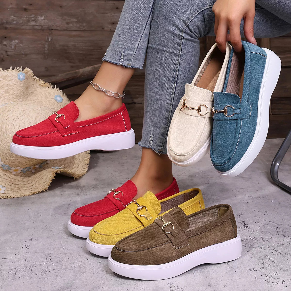 Round Toe Slip-Ons