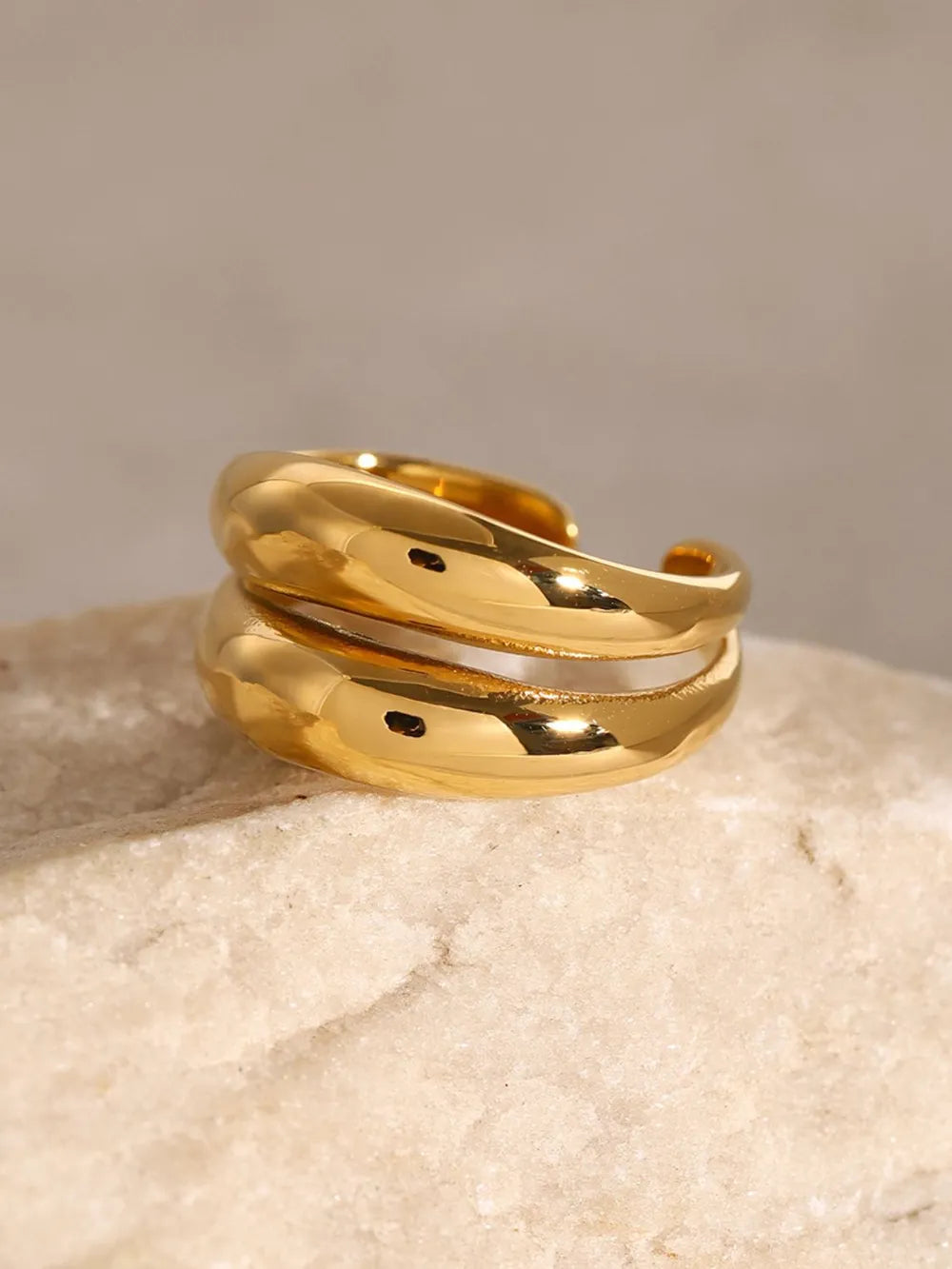 Stainless Steel Double-Layered Ring