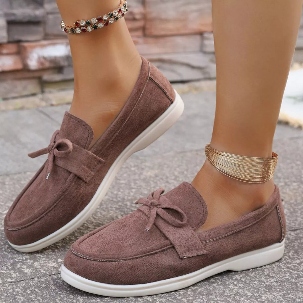 Bow Round Toe Slip-Ons