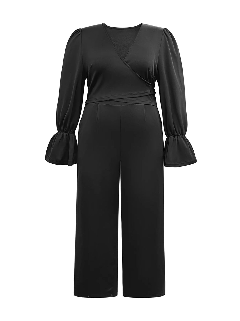 Plus Size Flounce Sleeve Top and Pants Set