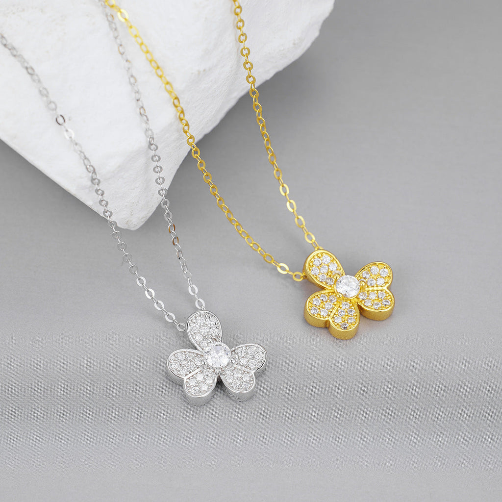 925 Sterling Silver Clover Pendant Necklace