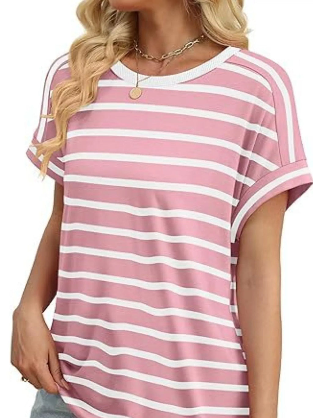 Striped Short Sleeve Casual T-Shirt