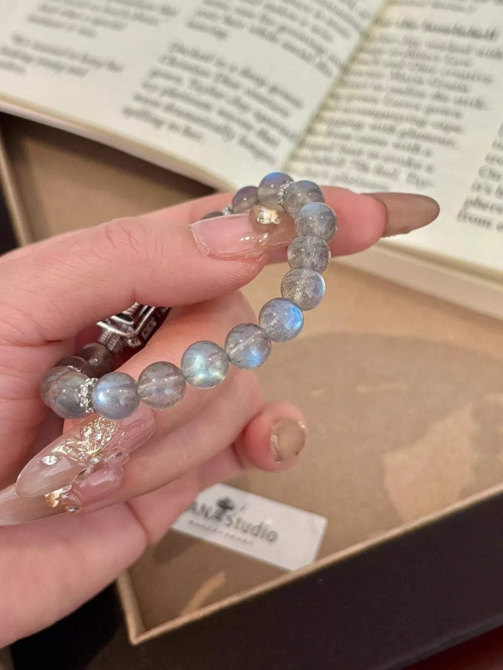 Moonstone Bead Geometric Bracelet