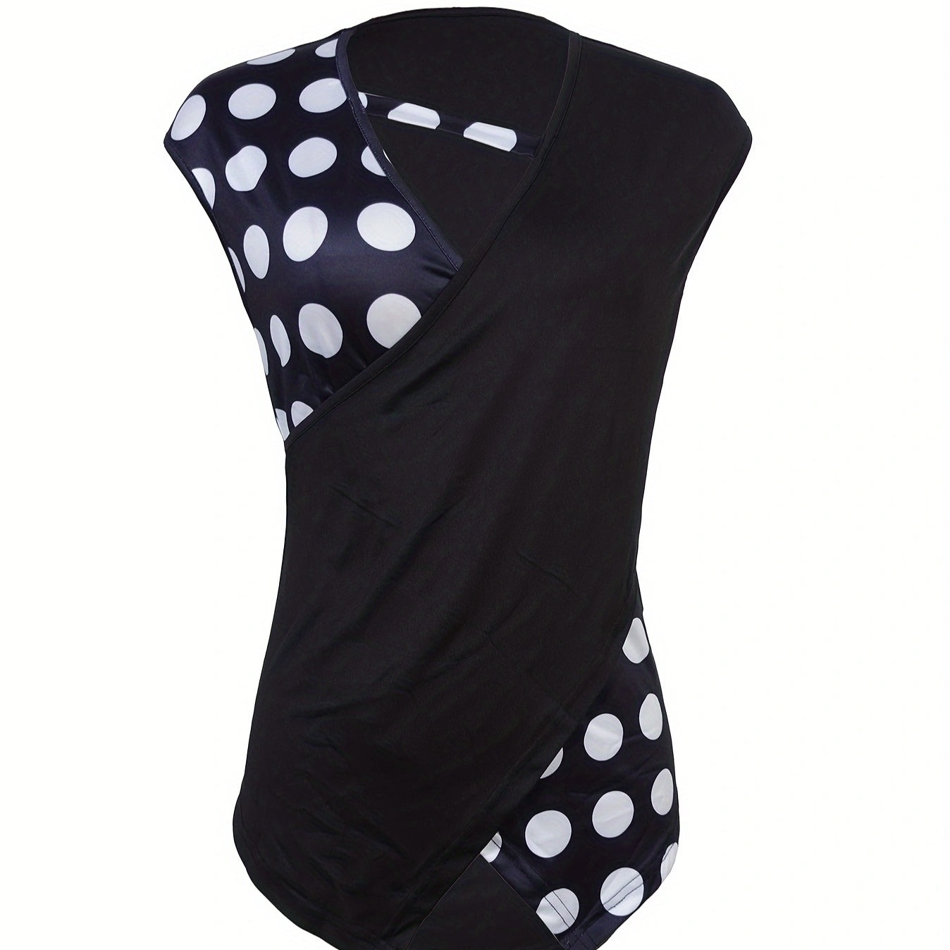 Women's Sleeveless Collar With Unique Design T-shirt Top