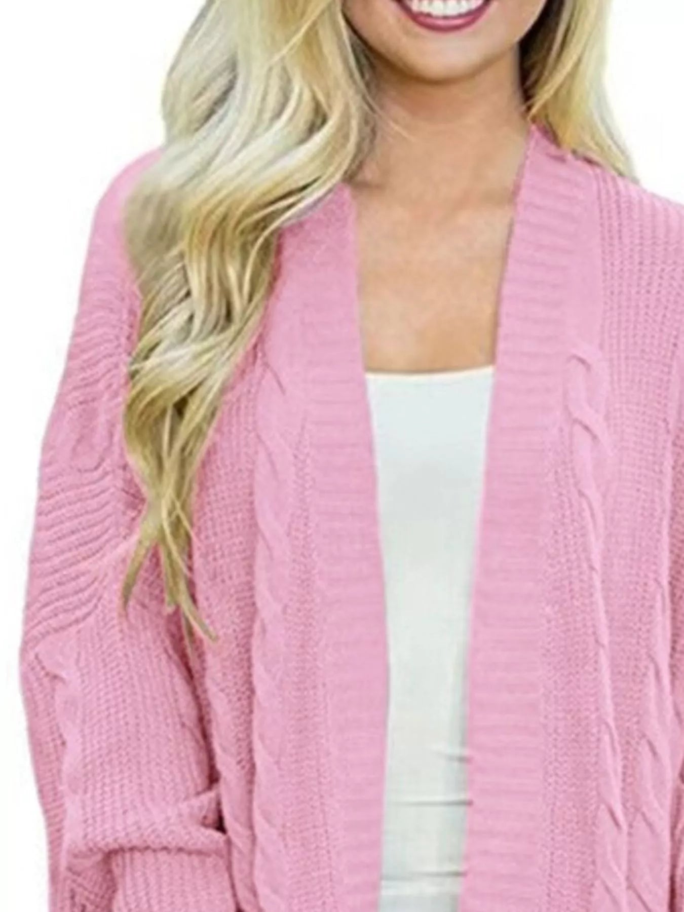 Full Size Chunky Knit Open Front Cardigan Plus Size