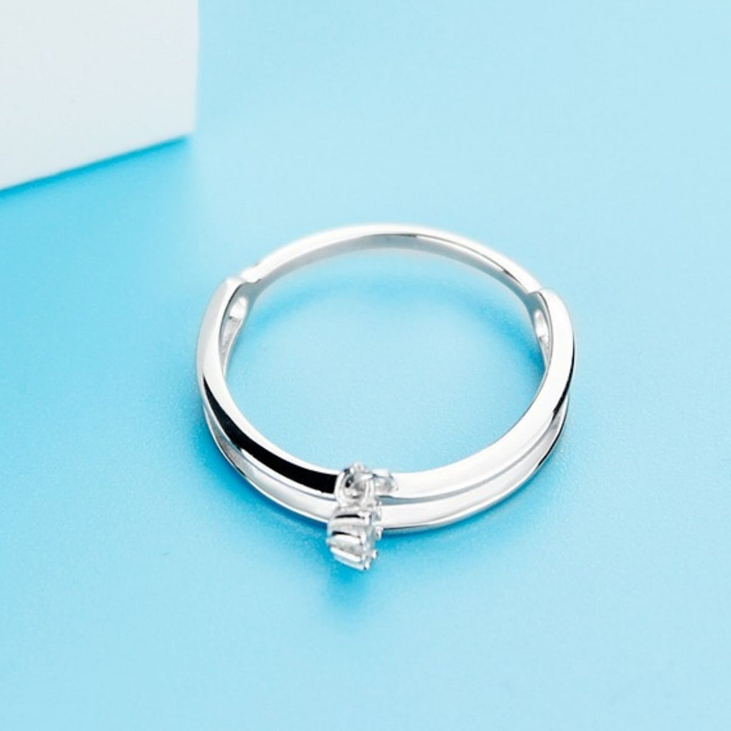 925 Sterling Silver Double Layered Ring