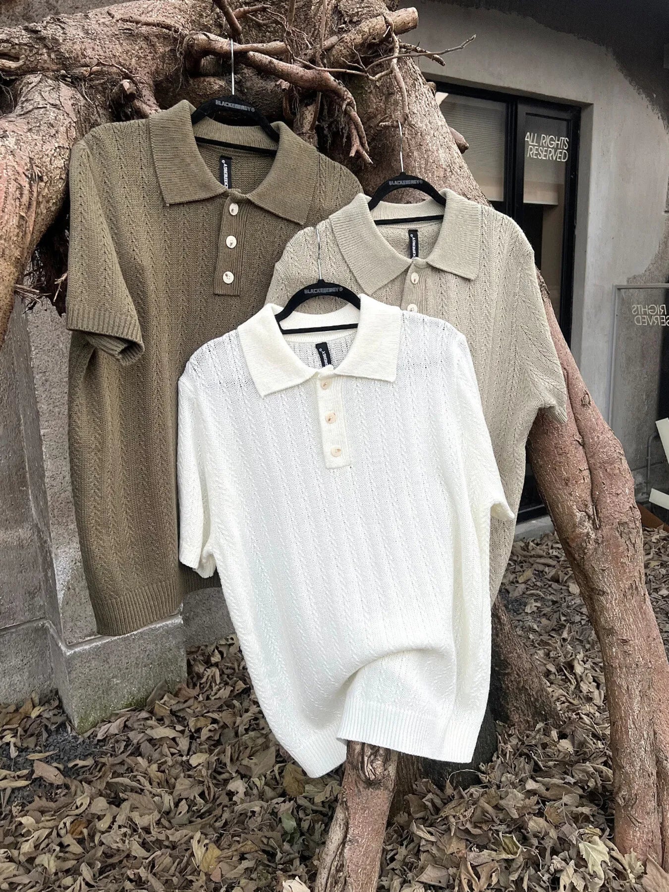 Men's Button Detail Short Sleeve Polo