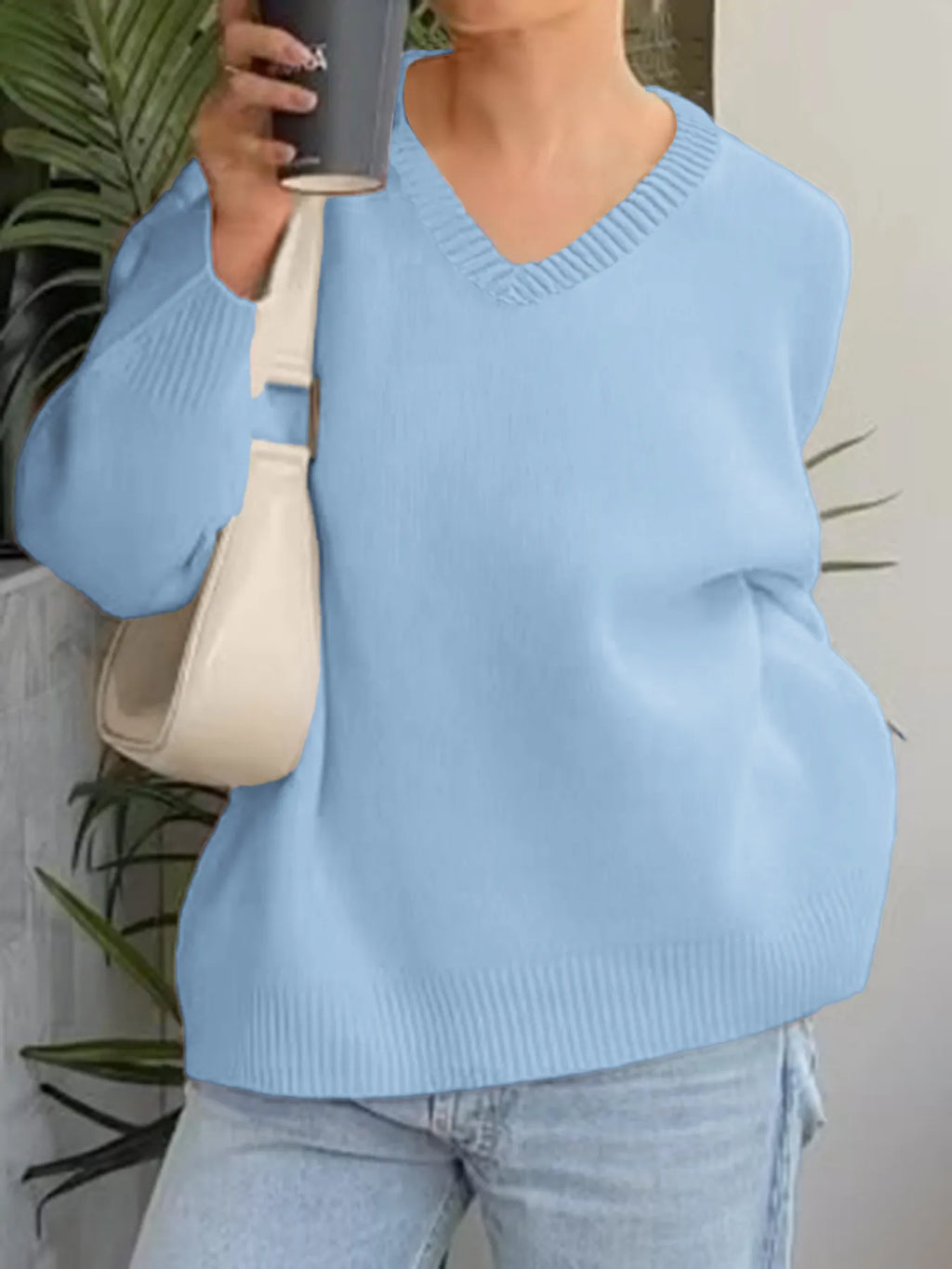 V-Neck Long Sleeve Sweater