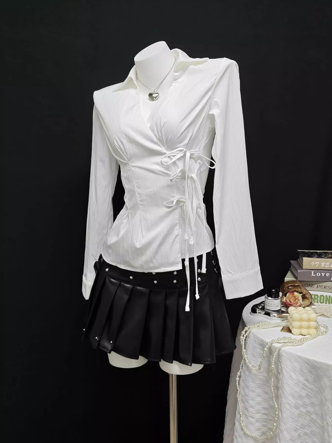 Side Tied Long Sleeve Shirt