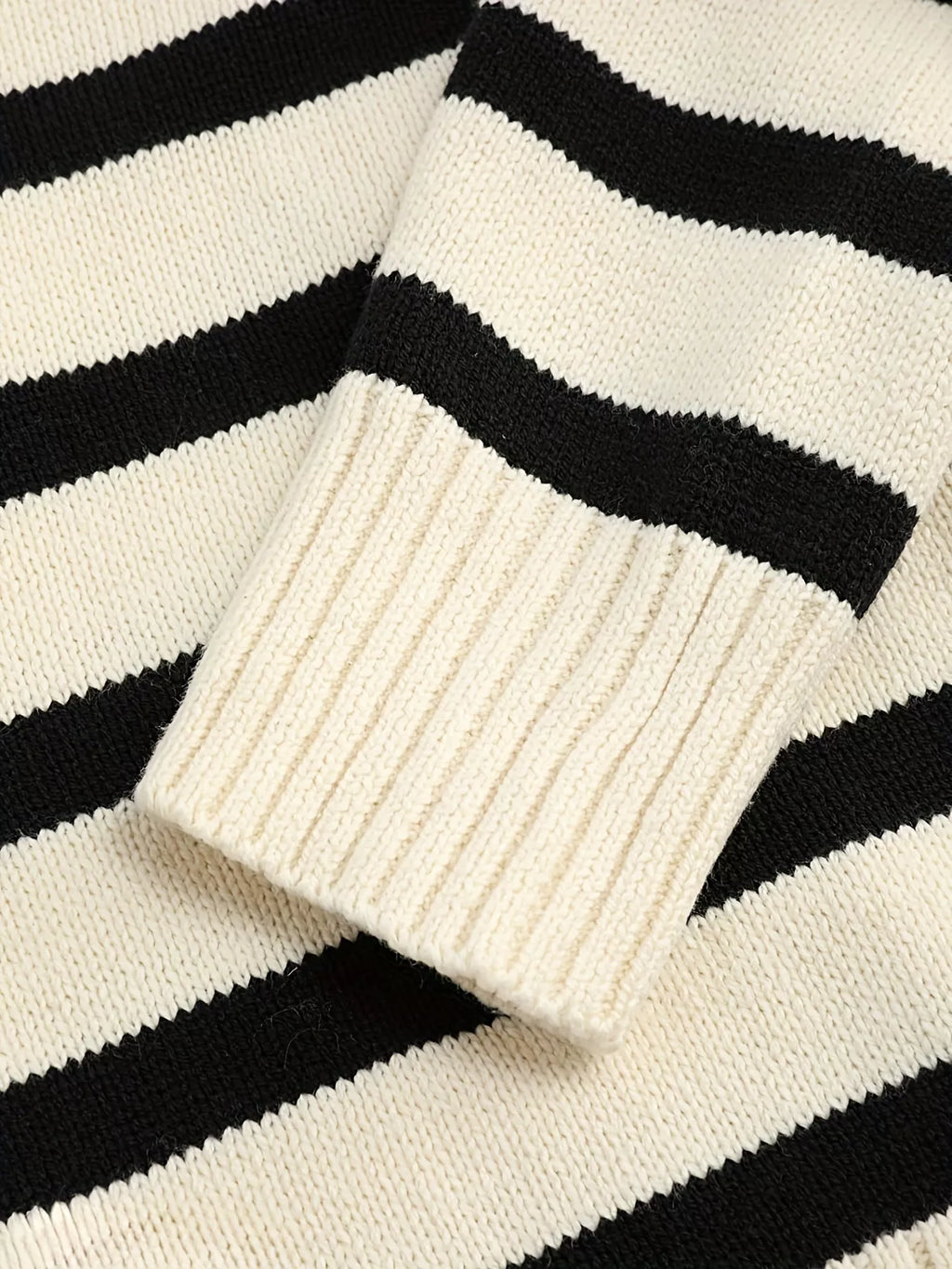 Striped Polo Collar Knit Sweater
