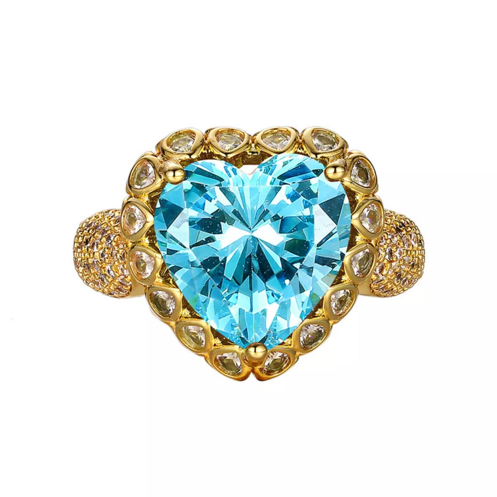 18K Gold-Plated Heart-Shaped Ring