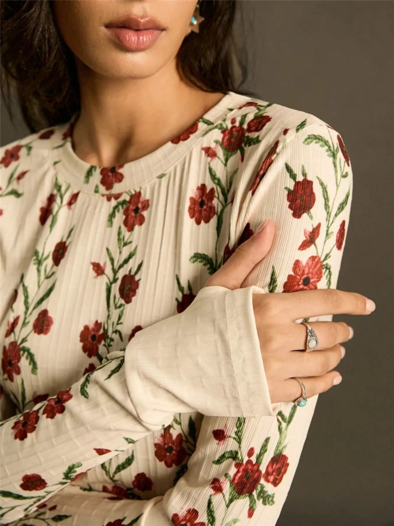 Floral Print Long Sleeve T-Shirt