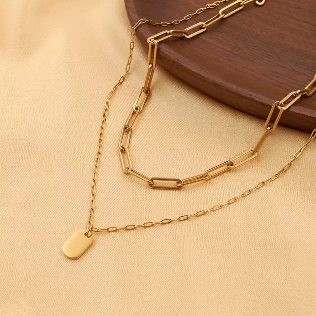 18K Gold-Plated Double Layered Necklace