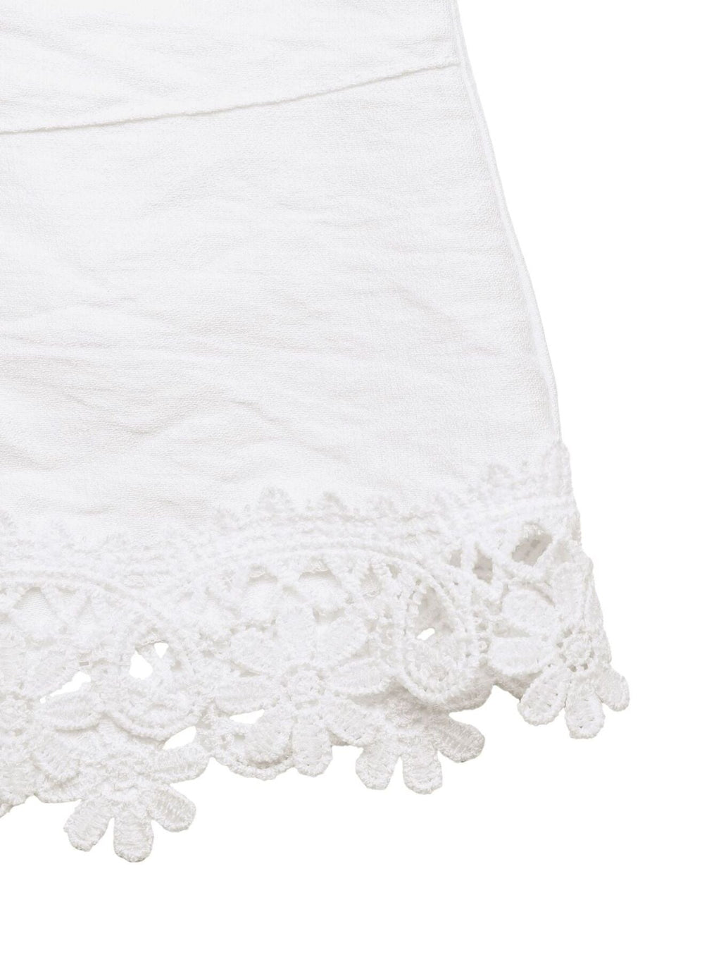 Lace Trim Drawstring Waist Shorts