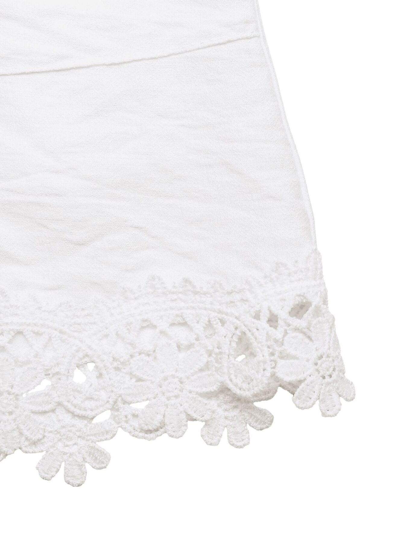 Lace Trim Drawstring Waist Shorts