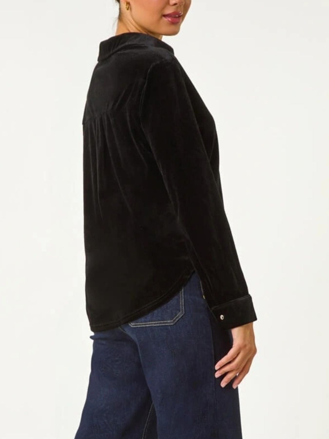 Velvet Long Sleeve Blouse