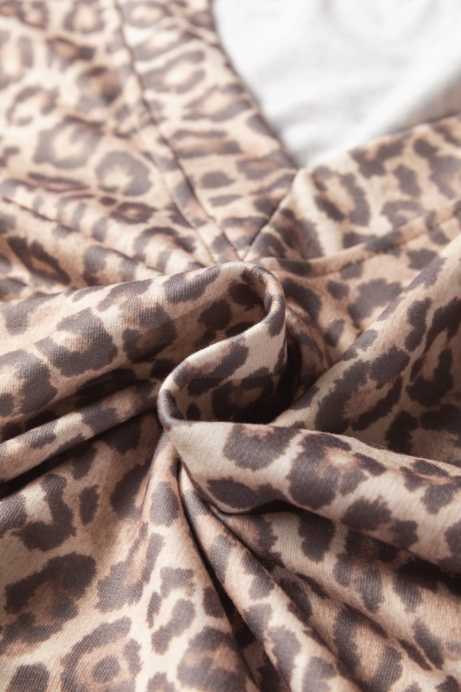 Leopard V-Neck Pullover & Wide-Waistband Skirt Set