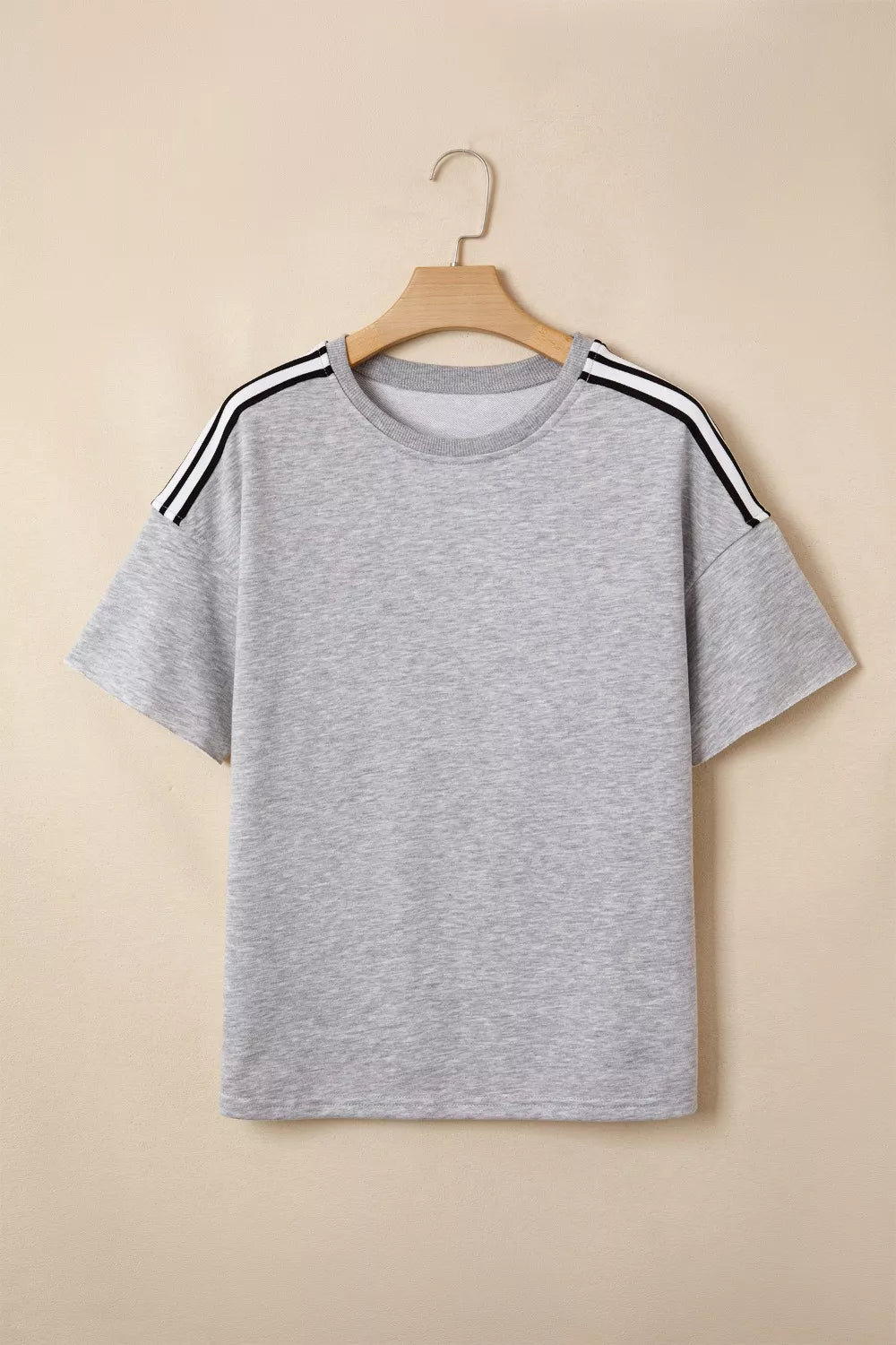 Striped Shoulder Relaxed Fit T-Shirt