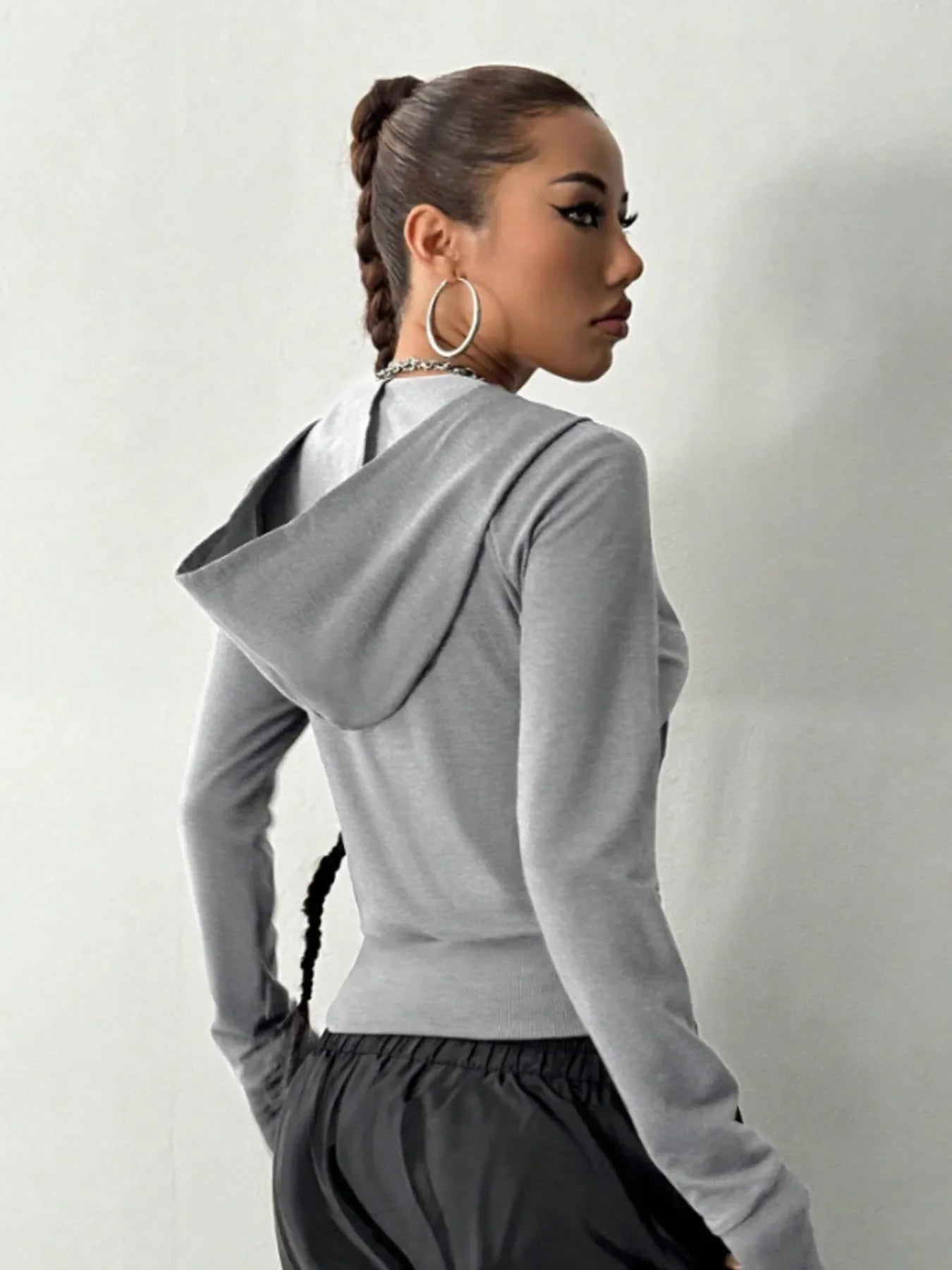 Zip-Up Long Sleeve Hoodie