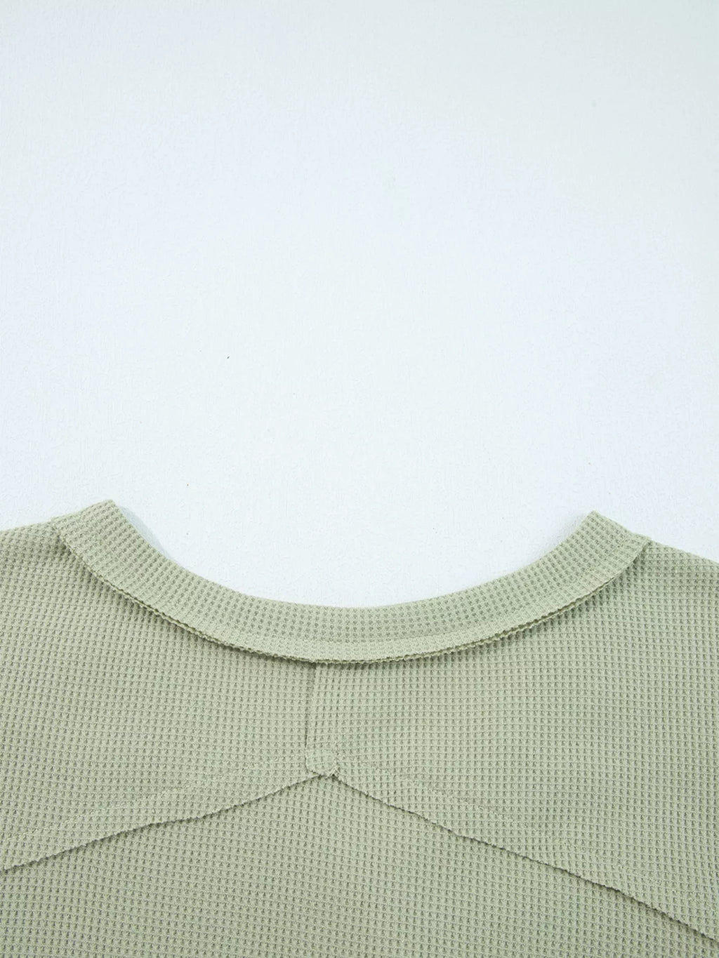 Exposed Seam Waffle Striped Patchwork Baggy Blouse